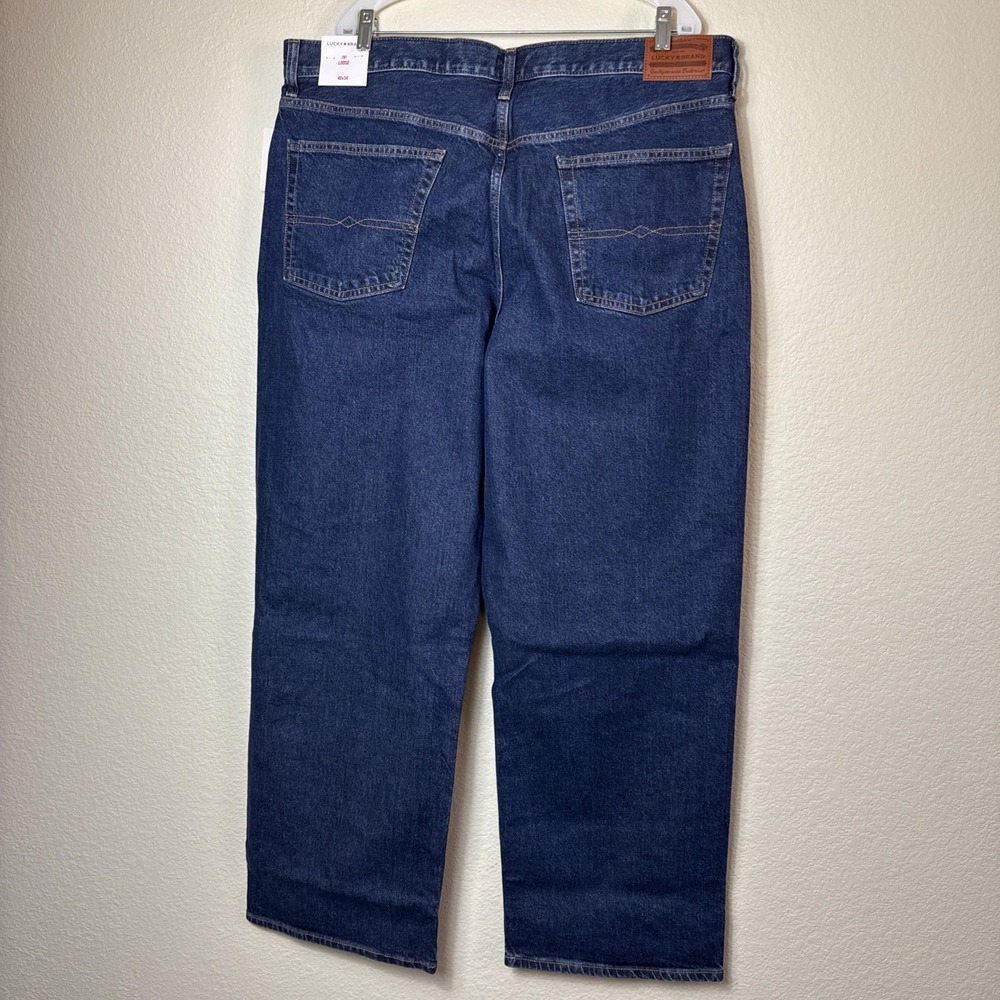 NWT Lucky Brand 287 Loose Fit Jeans Men W40 L34 Dark Wash Indigo Comfort Stretch - Picture 2 of 7
